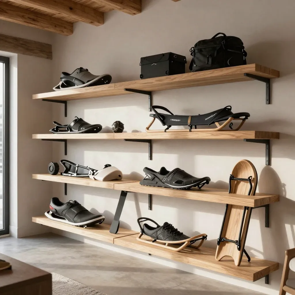 Ski and pole organization rack