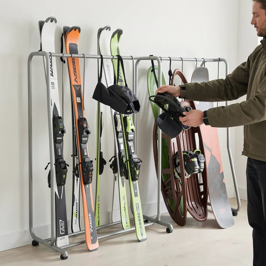 Ski boot storage compartment